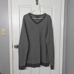 Eddie Bauer Cotton Cashmere Men's V-Neck Cozy Knit Academia Sweater Size‎ TL